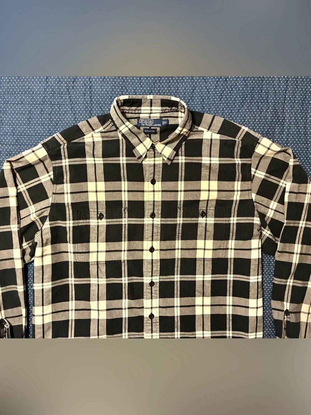 VTG. 90’S POLO RALPH LAUREN COTTON FLANNEL- SIZE X-LARGE